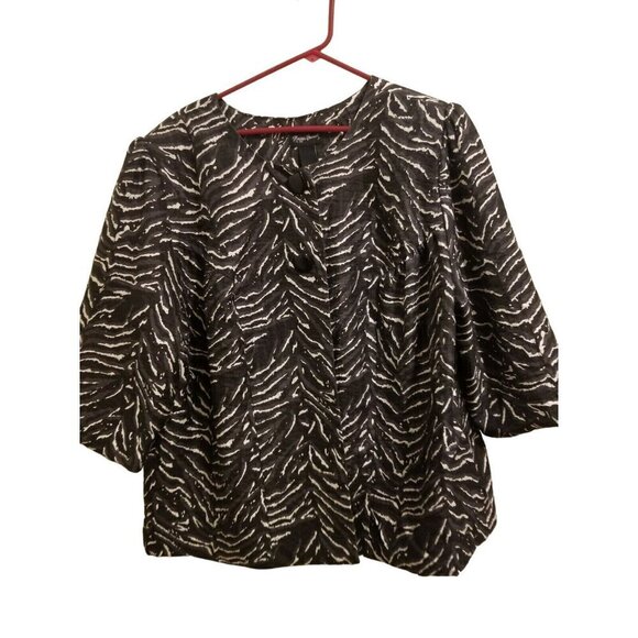 Maggie Barnes  Sz 1x Jacket Top‎ Black And White - Picture 1 of 12